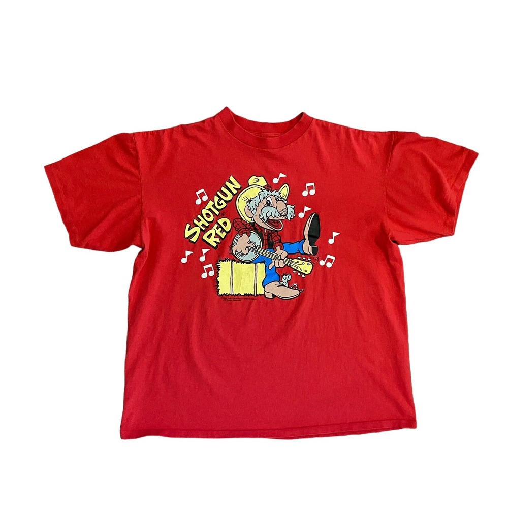 Vintage 1993 Shotgun Red Steve Hall Puppet T-Shirt Red XL Single Stitch USA Made